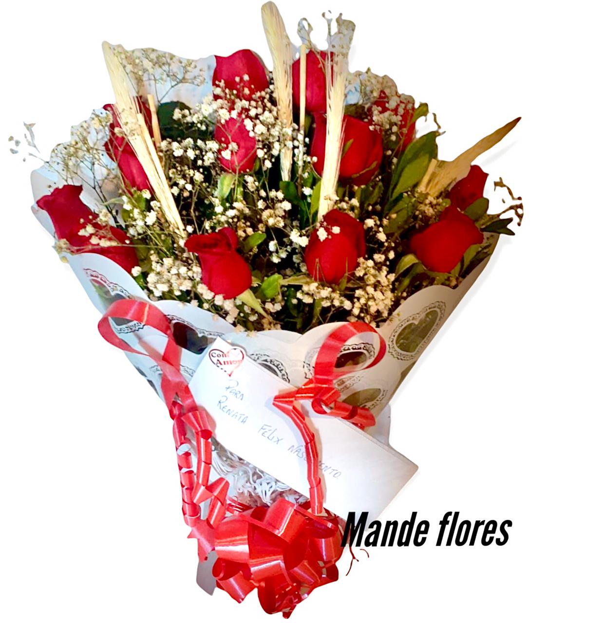 Doze rosas com trigo